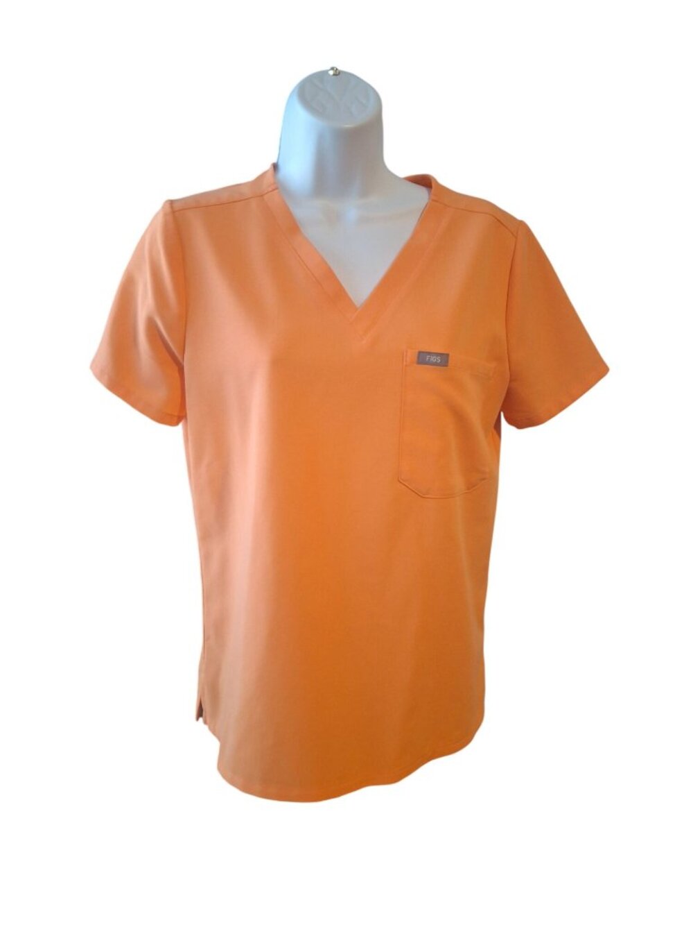 FIGS Scrub Set Womens S Petite Orange V Neck Cargo Pants Technical Medcore
